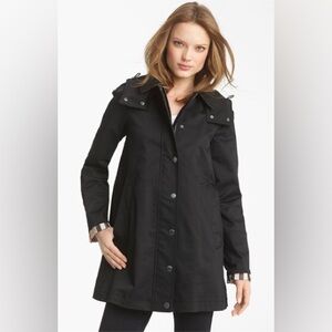 NWT Burberry Brit Bowpark Black Raincoat US 4